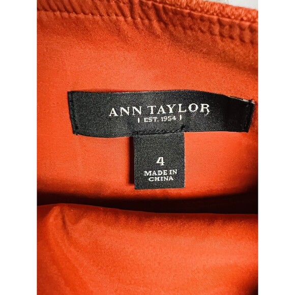 Ann Taylor Womens Size 4 Lined Pencil Skirt Textured Knit Orange - Picture 7 of 10